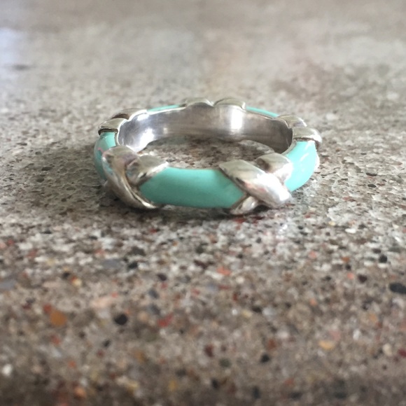 Tiffany & Co. Silver Blue X Ring - Picture 8 of 8